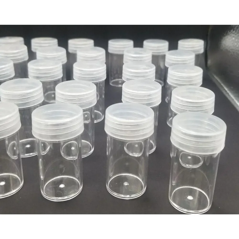 30 Bottle JARS Plastic Container Craft Organizing Hobby Pill Clear Screw lids 2